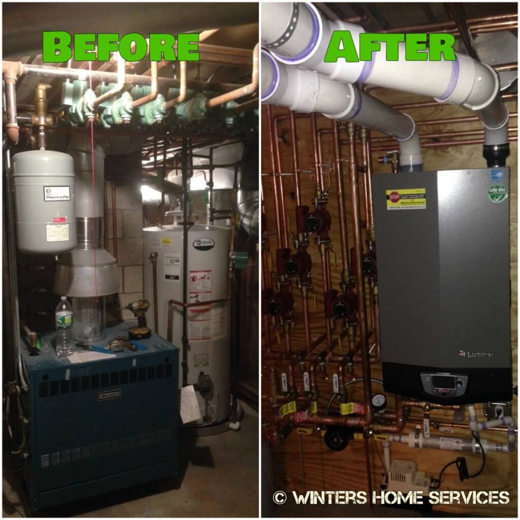 Lochinvar boiler installed by Winters Home Services on Westerly Rd, Weston